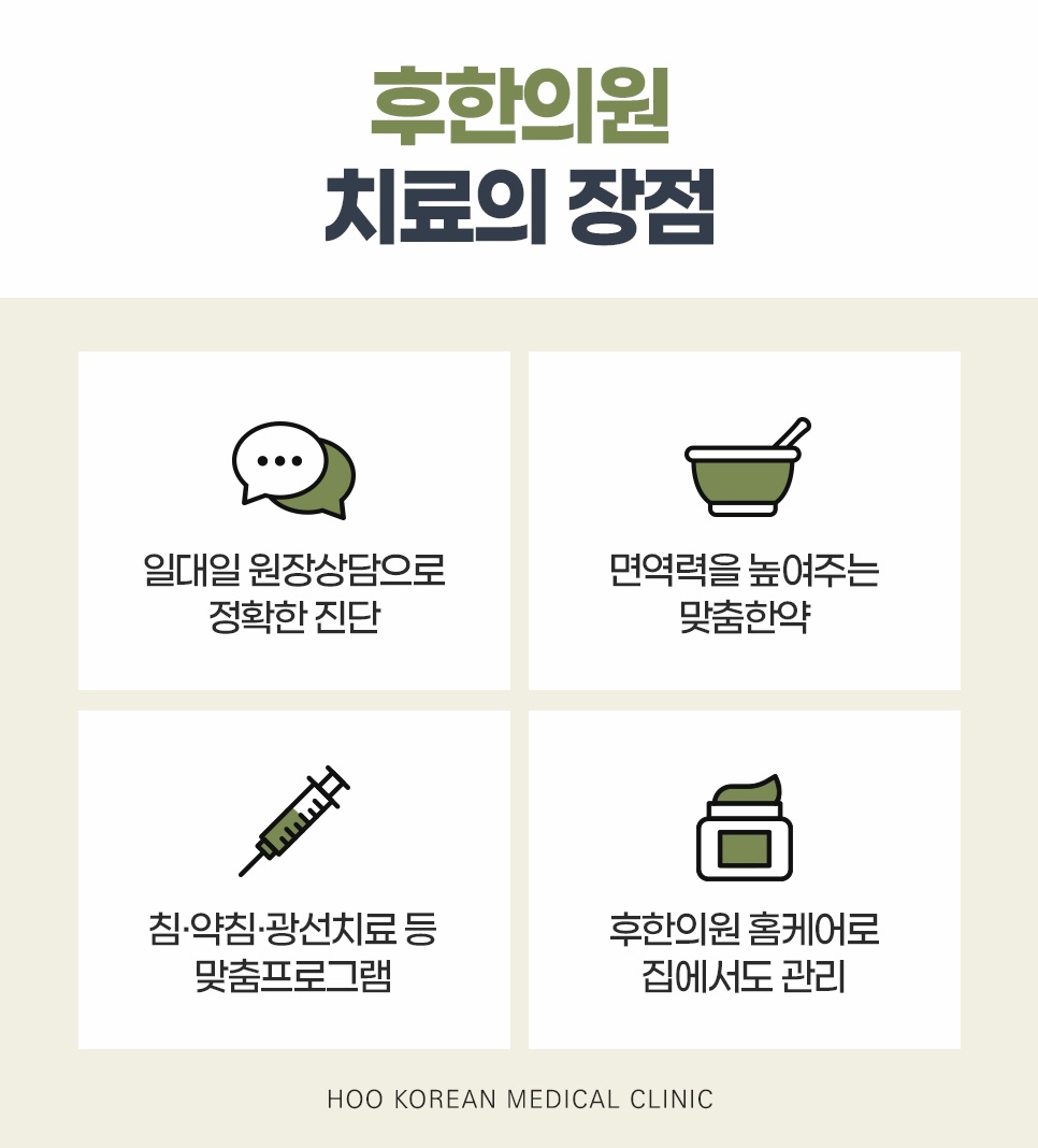 1대1 진단, 맞춤 한약, 침치료 및 홈케어를 통한 지루성 두피염 치료 장점