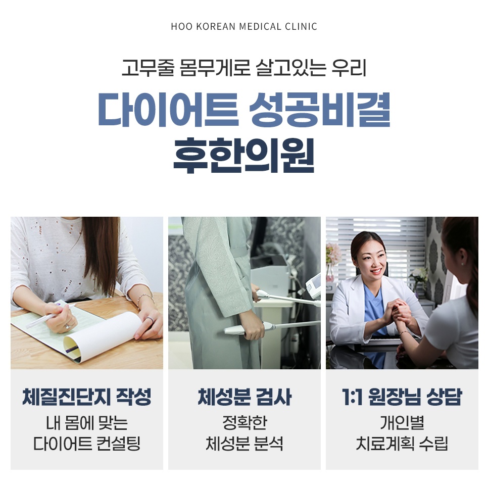 후한의원 다이어트 프로세스 체질진단 체성분검사 원장님 상담 안내
